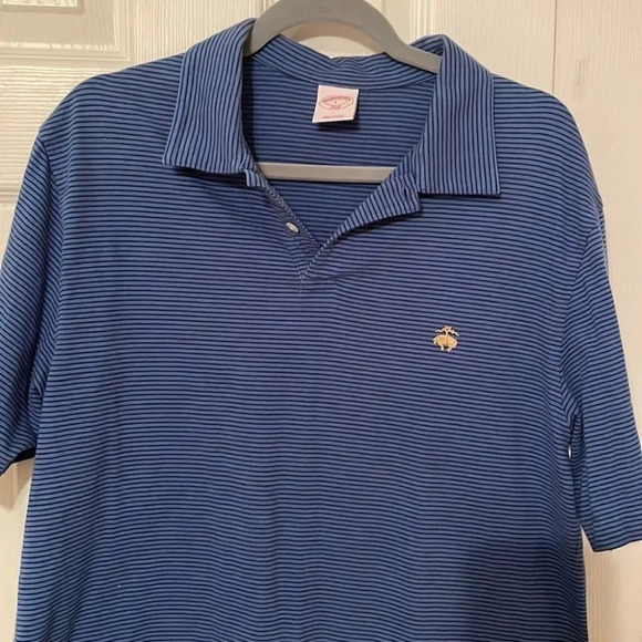 Brooks Brothers Blue Black Stripes Collared Polo Shirt Sleeve Cotton Lar… - Picture 2 of 6
